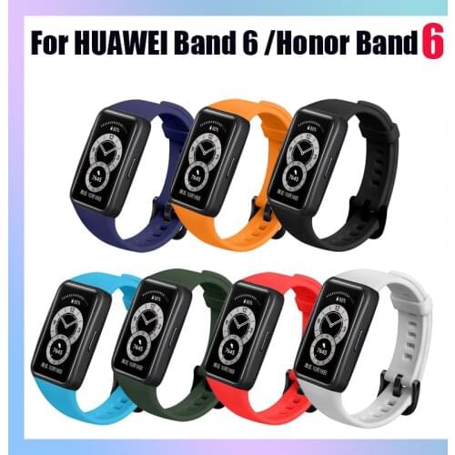 For HUAWEI Band 6 Strap Soft Silicone Watchband Replacement Watch Strap With 5PCS HD Protector Film For Honor Band 6 Strap