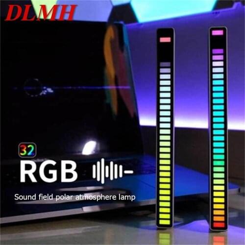 DLMH RGB Voice Control Rhythm Light Audio Induction lighting creative Car Music Lamp Atmosphere Decoration for Home Car