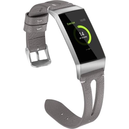 Replacement Band Strap Quick-Release Fashion Leather Watchband Strap for Fitbit Charge 3 Fitness Activity Tracker Smart Watch