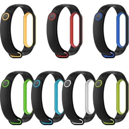 For Mi Band 3/4/5 Xiaomi Bracelet 3/4/5 TPU Replacement Strap Smart Sports Bracelet Replacement Strap Wrist Band Black Wristband