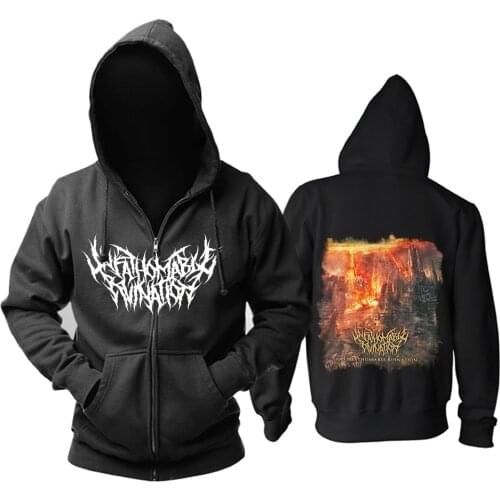 12 designs Unfathomable Ruination illustration Rock hoodies shell jacket fleece heavy black metal Zipper pollover Sweatshirt