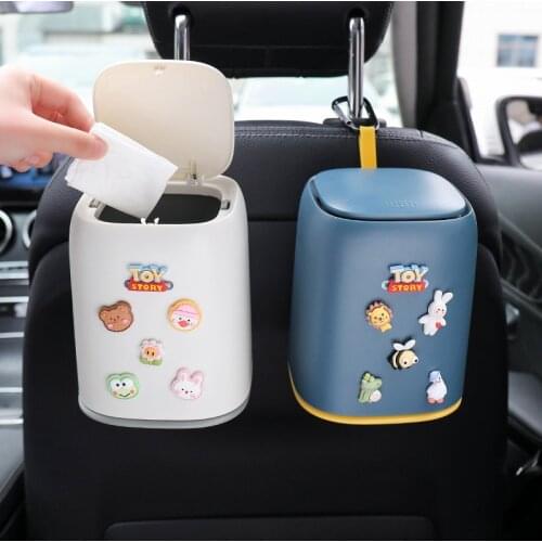 High Quality Multifunctional Hanging Seat Back Cartoon Bucket Storage Box Door Size Car Trash Can