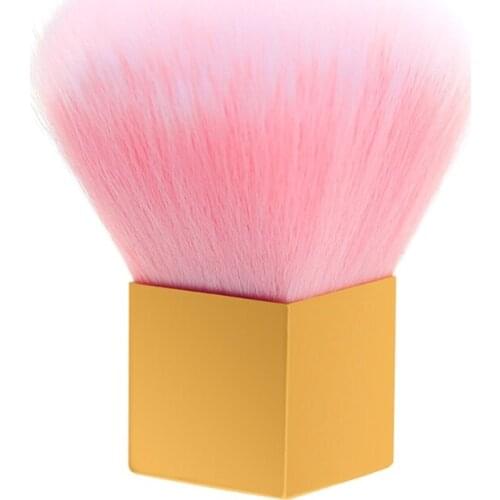 High Quality Nail Cleaning Dust Brush Square Gold Handle Art Care Manicure Pedicure Soft Small Angle Clean Brush Tool C1FF