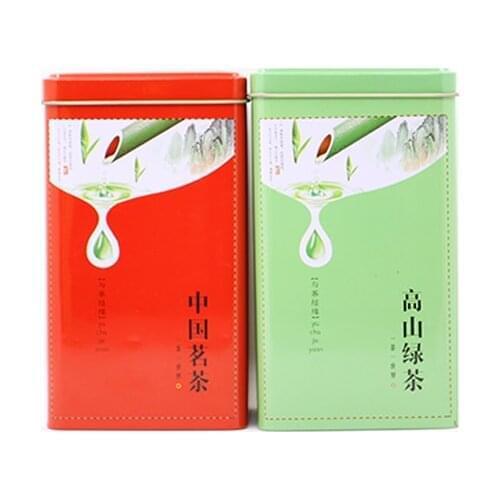 Xin Jia Yi Packaging Custom Design Tin Metal Tinplate Food Box High Quality Airtight Tea Packaging Green And Red Packaging Tins