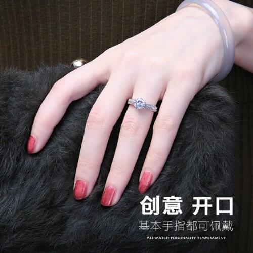 S925 Sterling Silver Jewelry with djustable Open Ring Japanese and Korean personality Wedding Party Ring Wholesale