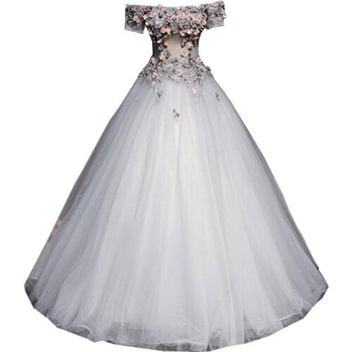 Womens Empire Waist Organza Prom Ball Gown Tulle Floor Length Wedding Dresses