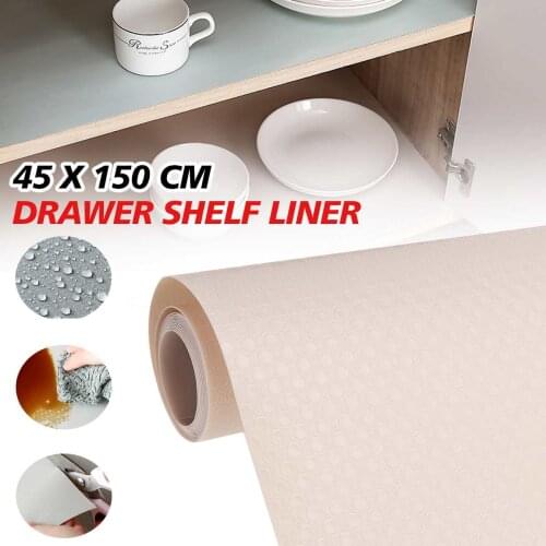 1 Roll Kitchen Table Mat Drawers Cabinet Shelf Liners 45*150cm Reusable Cupboard Placemat Waterproof Oil Proof Shoes Cabinet Mat