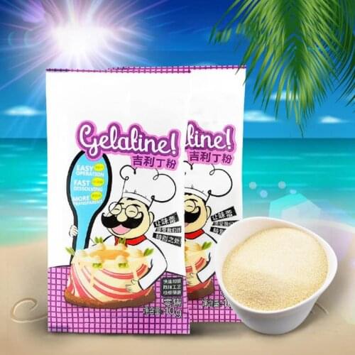 10g x 5 Bags Unflavored Gelatine powder Mousse Cake Jelly Dessert Mix Halal