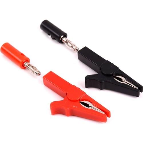 4pcs With 4mm Banana Plug Cable Clips 55mm Alligator Clip + Banana Plug Test Probe