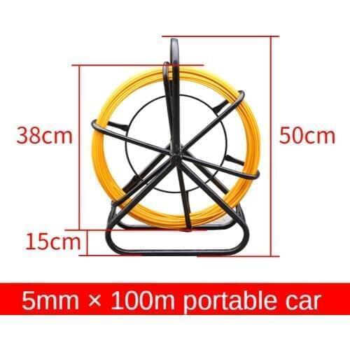 5mm*100M Fiberglass Wire Cable Running Rod Snake Fish Rodder Puller Flexi Lead Electric Fiberglass Wire Cable Running Rod