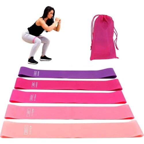 5PCS Yoga Resistance Bands Tension Band Stretching Rubber Loop Exercise Fitness Equipment Pilates Training Workout Elastic Bands