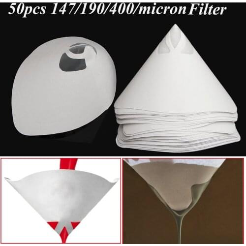 50Pcs Fine Paint Paper Strainers (147/190/400 micron) Sieve Filter Nylon Mesh Net Funnel