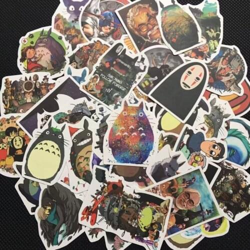 50 pcs/pack stickers Miyazaki Hayao Graffiti Sticker For Moto car suitcase cool laptop Cartoon anime Skateboard sticker