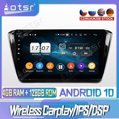 Android 10 PX6 128G For SKODA Superb 2015 Carplay DVD GPS Navigation Auto Radio Stereo Video Multimedia Player HeadUnit 2din