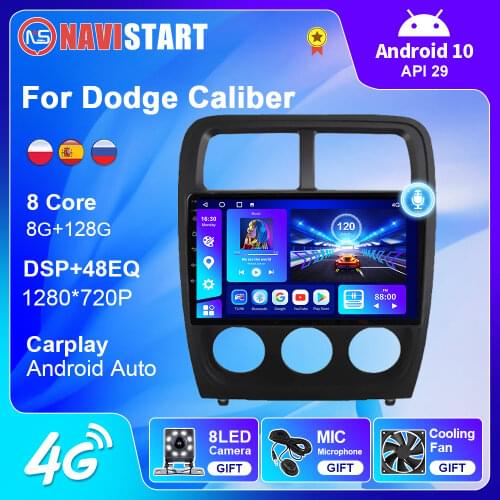 Car Radio For Dodge Caliber 2009-2011 GPS Navigation Android 10 9 Inch Stereo Autoradio Multimedia Player 2 Din 4G WIFI No DVD
