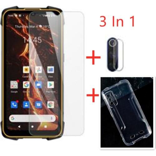 3-in-1 Case + Camera Tempered Glass On Cubot King Kong 5 Pro Case 6.09" ScreenProtector Glass Cubot King Kong 5 Pro 2.5D Glass