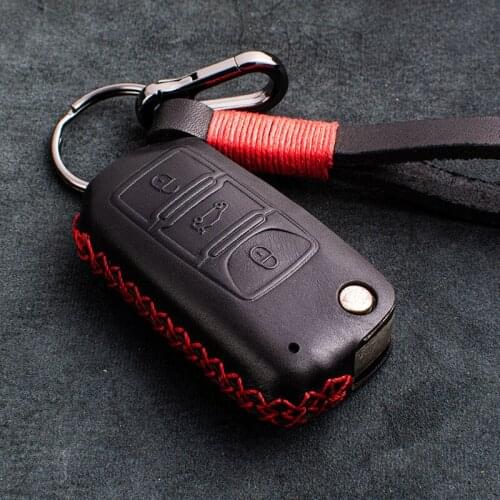 1 Pcs Genuine Leather Keychain Key Cover Key Case For Skoda Octavia 2 A7 A5 Fabia Superb For VW Polo Golf 4 5 6 Passat