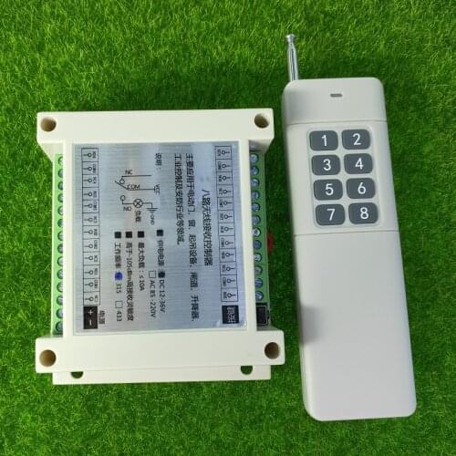 DC 12V 24V 36V 8 CH RF Wireless Remote Control Switch Remote Control System 8CH 10A Relay Receiver +8 Button Transmitter