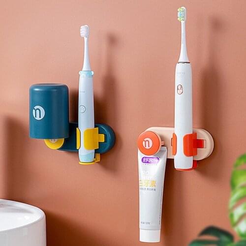 2021 New Electric Toothbrush Holder Creativity Metal Traceless Bracket Wall Mounted Save Space Bathroom Accessories Toothbrush