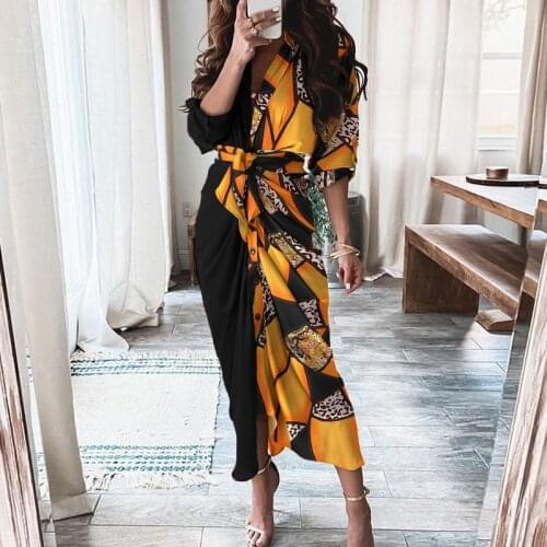 Elegant Floral Print Office Lady Bodycon Dress Women Autumn Sexy V Neck Long Sleeve Party Dress Summer Slim Fit Long Maxi Dress