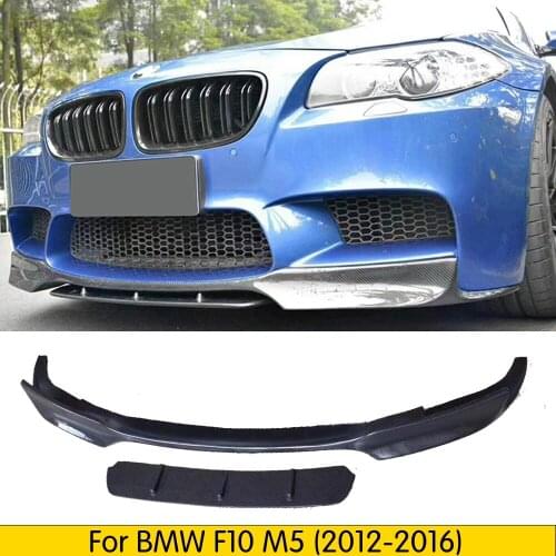 F10 Carbon Fiber Double Front Lip Spoiler Bumper Chin Splitter Guard For BMW 5 Series F10 M5 2012-2016 Front Lip spoiler