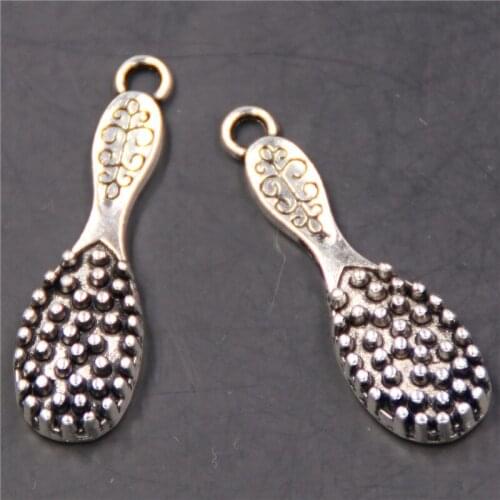 10pcs Silver color vintage womens comb attractive earrings necklace DIY handmade jewelry zinc alloy pendants A497