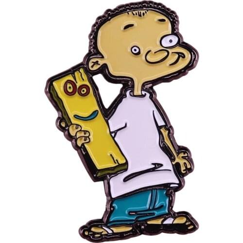 Jonny & Plank badge Ed Edd n Eddy inspired pin cute cartoon brooch pop culture jewelry funny kids friends gift