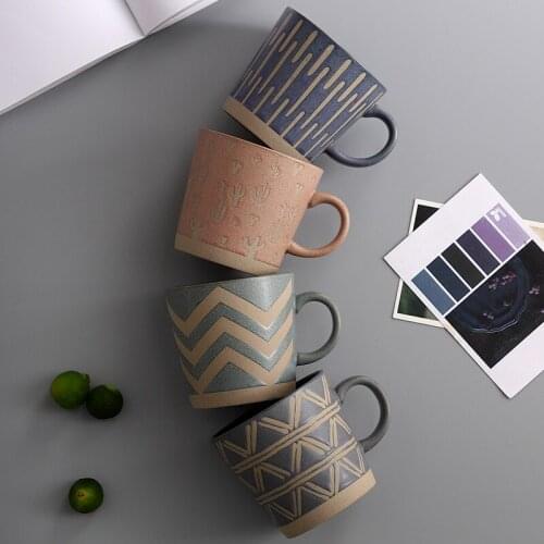 Nordic Retro Ceramic Cup Simple Office Tea Cup Couple Water Cup Home Ins Stoneware Mug Coffee Cup