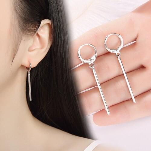 Korean Exaggerated Earrings Cross-border Explosion Models Personality Geometric Straight Earrings Long Fashion Earrings