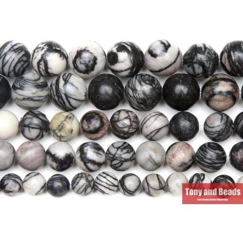 Natural Stone Spider Web Jaspers Round Beads 15" Strand 4 6 8 10 12MM Pick Size For Jewelry Making No.AB44