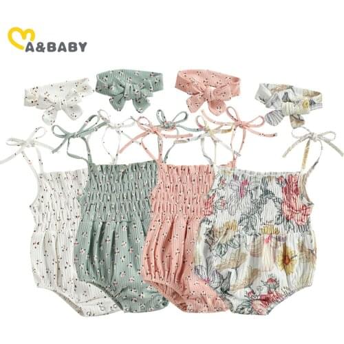 Ma&Baby 0-24M Summer Flower Newborn Infant Baby Girls Flower Rompers Sleeveless Jumpsuit Playsuit Costumes Clothing