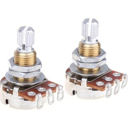 Musiclily Pro Brass Thread Mini Metric Sized Control Pots B1 Meg Linear Taper Potentiometers for Guitar (Set of 2)