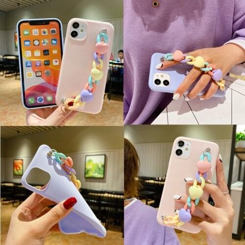 Fashion Candy Case For Huawei Honor X20 SE play 5T 10X Max Lite 4t V30 Pro 4 3 V40 Magic 2 V10 V20 Cute Love Heart Bracelet Case