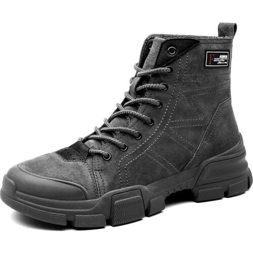 Mens winter warm trend tooling boots wild high-top mens leather boots leather men big size 47 winter warm shoes