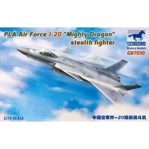 BRONCO GB7010 1/72 PLA Air Force J-20 "Mighty Dragon" Stealth Fighter - Scale Model Kit