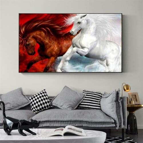 NewHorse Poster Animals Wall Prints Canvas Painitng Running Horse Wall Pictures for Living Room Decoration Wall Art
