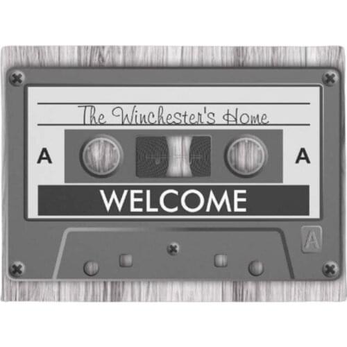 Retro Music Lovers Cassette Tape Welcome Doormat Home Decoration Entry Non-slip Door Mat Rubber Washable Floor