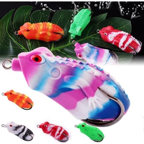Frog Fishing Lures Bait Double Hooks Artificial Soft Bait Fishing Tackle for Freshwater Saltwater XR-Hot