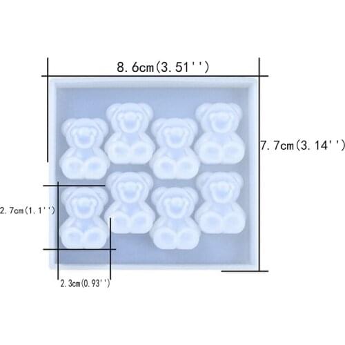 Silicone Mould Cute Bear Sugar Crystal Resin Epoxy Mold Jewelry Pendant Crafts