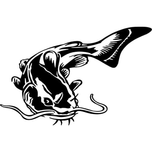 Big Fish Pattern Sticker Car Decoration High Quality Personalized PVC Car Window Waterproof Sticker Black/white, 16cm * 11cm