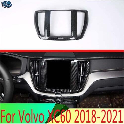 For Volvo XC60 2018 2019 Carbon Fiber Style Navigation Box Car Sticker Navigation Switch Panel