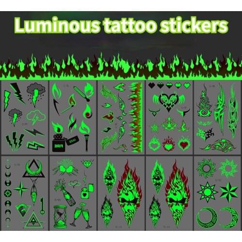 Luminous tattoo stickers totem face Stickers Party fashion tatoo stickers fake tattoo for woman tatuajes temporary tattoos