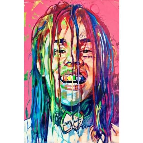 Tekashi Hip Hop Rap Music Rapper Star Silk Fabric Wall Poster Art Decor Sticker Bright