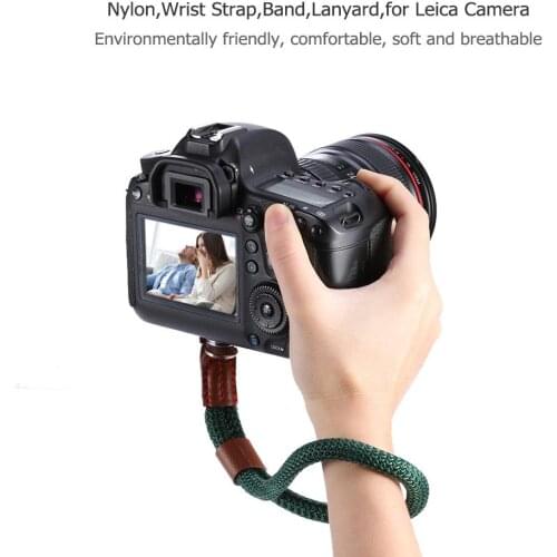 Universal Hand Nylon Rope Camera Wrist Strap Wrist Band Lanyard for Leica Digital SLR Camera Green/Black/Light Brown Color