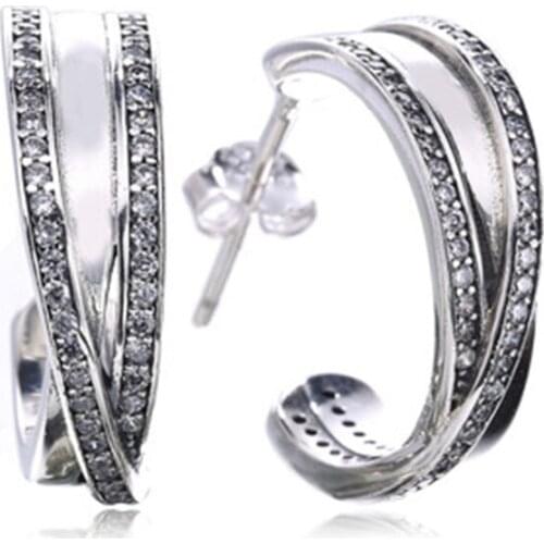 High Quality New Collection Popular Semi Twist Circle 925 Sterling Silver Earring