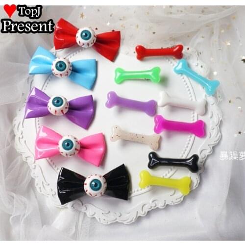 Gothic Lolita Spice Girl women Hairpin Cosplay Girl Hair Accessories Halloween bone bloody hair clips pins