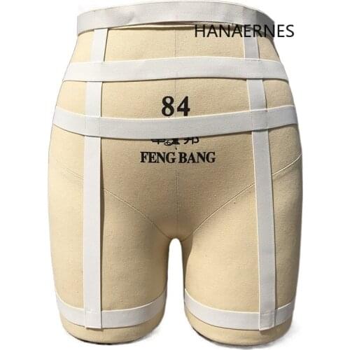 Women White Garter Belt Waist Suspender Caged Punk Gothic Plus Size Elastic Dance Cosplay Rave Clothing Body Harness