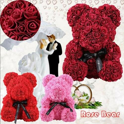 1PC Rose Teddy Bear Girl Birthday Gift Valentine´s Day Gift Wedding Party Decoration Two Sizes