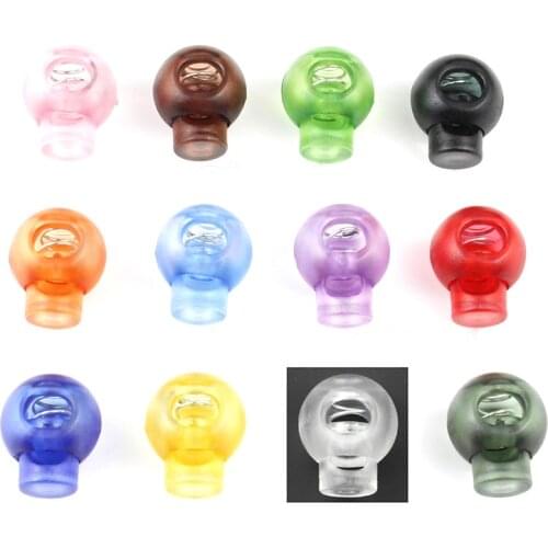 10pcs High-quality Mixed Color Cord Lock Toggle Stopper plastic Transparent clear frost Size (22mm*18mm*14.5mm) #A015