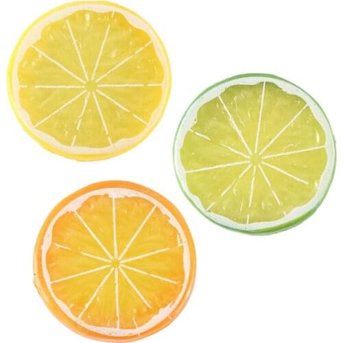 20 Pcs Simulation Fruit Lemon Slice Artificial Avocados Fake Fruit Lemon Slice Photo Props Supermarket Market Display Model Hom